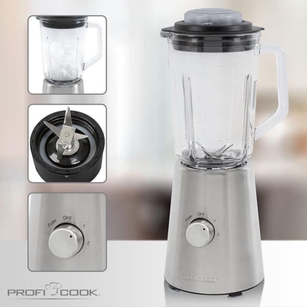 ProfiCook PC-UM 1213 - Tehosekoitin 500 W - Lasinen sekoituskuppi 1,0 litraa