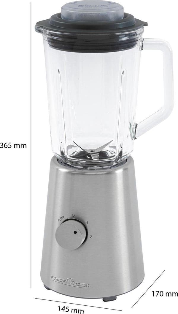 ProfiCook PC-UM 1213 - Tehosekoitin 500 W - Lasinen sekoituskuppi 1,0 litraa