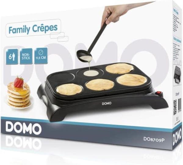Domo DO8709P Family Crepêmaker - Pannkaksbakare - Svart