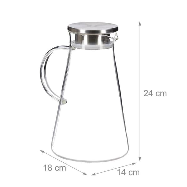 Relaxdays kannellinen vesikannu - 1,8 l - lasikannu - mehukannu - kannu - suodattimella