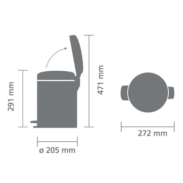Brabantia NewIcon Skraldespand - 5 l - Mat Sort