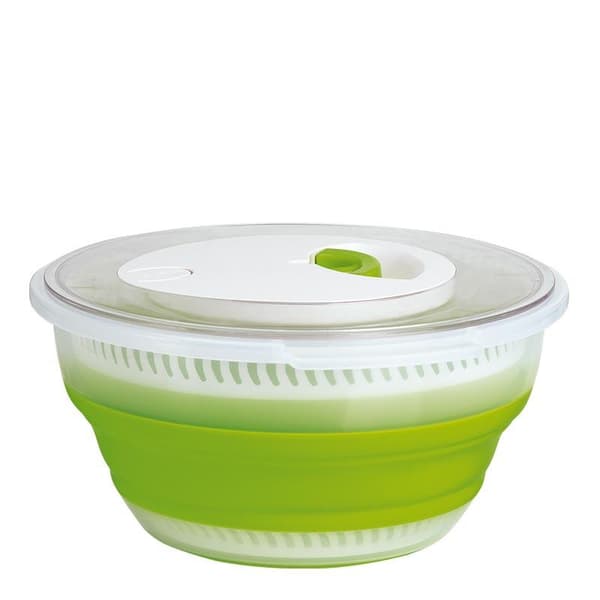 BASIC sammenfoldelig salatspinner. 4,0 L. grøn/gennemskinnelig