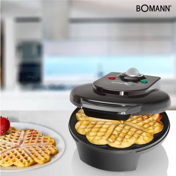 Bomann WA 5018 CB Schwarz Waffeleisen, 1200 Watt