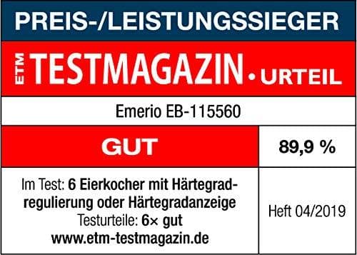 Emerio-munankeitin, 6 munaa, kevyt/saksankielinen näyttö (EB-115560.12)
