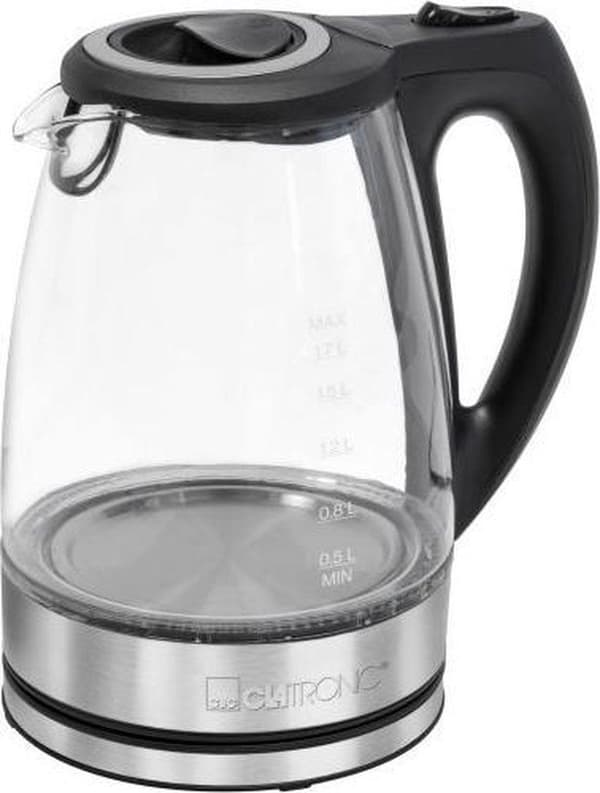 Clatronic WKS 3744 G Vattenkokare sladdlöst rostfritt stål, glas