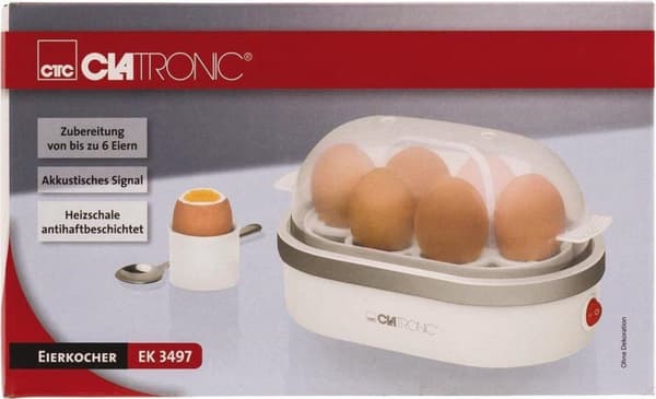 Clatronic EK 3497 - Æggekoger - æggehakke - målebæger -Hvid