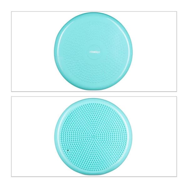 Relaxdays wobble pude 33 cm med luftpumpe - kuglepude - balancepude - balancebræt nitter - grøn