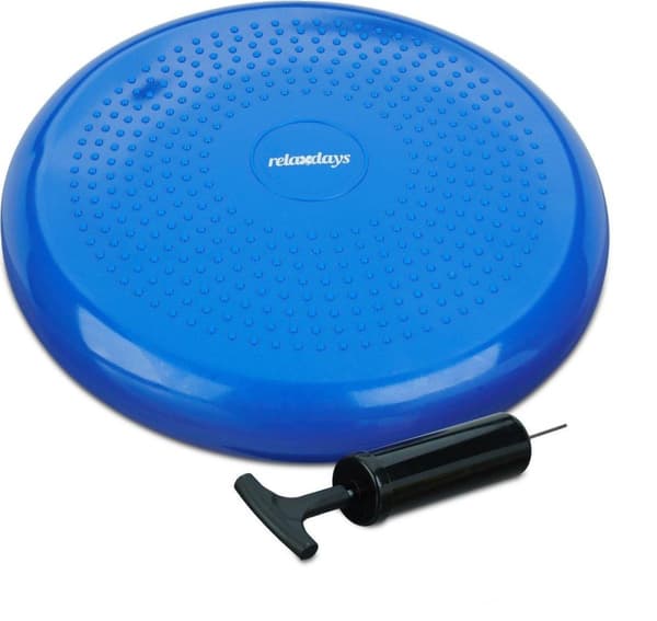 Relaxdays wobble kudde 33 cm med luftpump - kulkudde - balanskudde - balansbrädesnubbar - grön