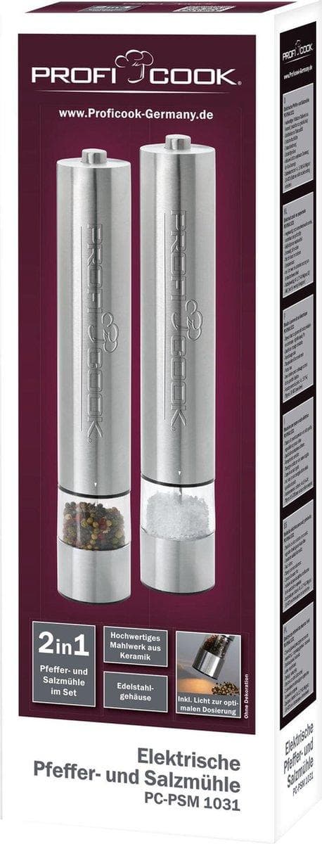 Proficook PSM 1031 Salt & Peber Sæt - Elektrisk - Med lys