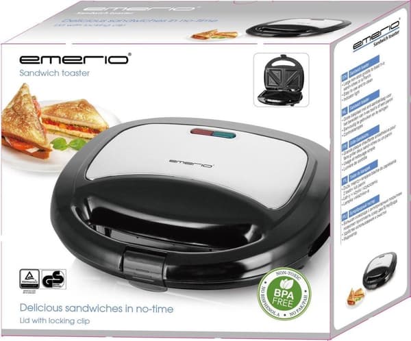 Emerio ST-120889 - Sandwichmaskine - Rustfrit stål