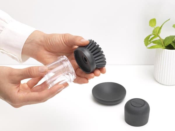 Brabantia Sink Side Dishwashing Borste - med tvålbehållare - Mörkgrå