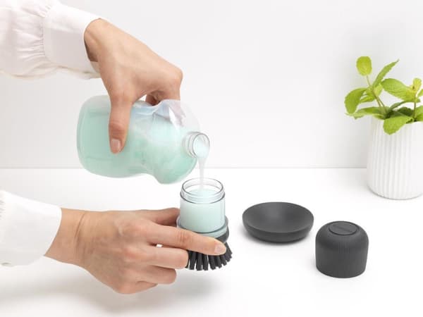 Brabantia Sink Side Dishwashing Borste - med tvålbehållare - Mörkgrå