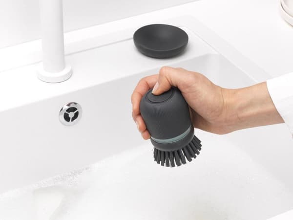 Brabantia Sink Side Dishwashing Borste - med tvålbehållare - Mörkgrå