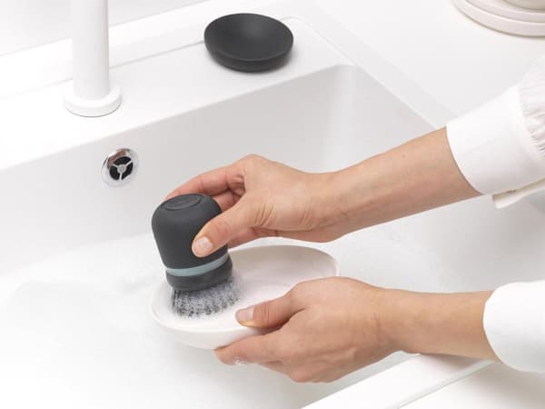 Brabantia Sink Side Dishwashing Borste - med tvålbehållare - Mörkgrå