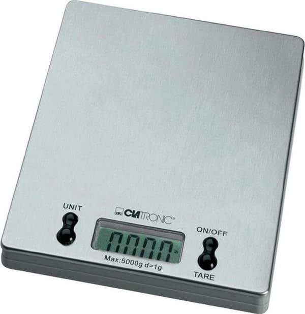 Clatronic KW 3367 Köksvåg Digital vägningsområde (max.): 5 kg rostfritt stål