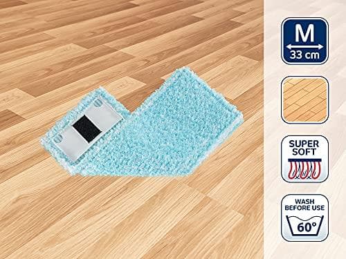 Leifheit torkarskydd Clean Twist M Ergo supermjukt för känsliga golv, golvtorkarskydd med specialfibrer, mopp för minimal vattenabsorption, idealisk f