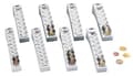 Pikkukuva 2 / 3: Wedo 160700537 kolikkoura (0,05 euroa, 5 senttiä, muovi 90 kolikolle merkinnöillä 18 x 4,5 x 3,4 cm) vaaleanharmaa