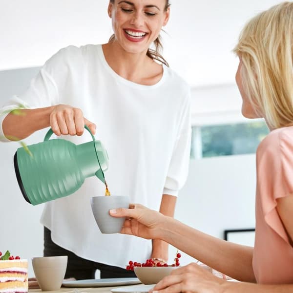 Emsa N40109 Samba Wave vakuumkanna | 1,0 liter | Snabbpress plast | Isolerkolv av glas | Kaffekanna: 12h varm/24h kall | 100% tight | stenar