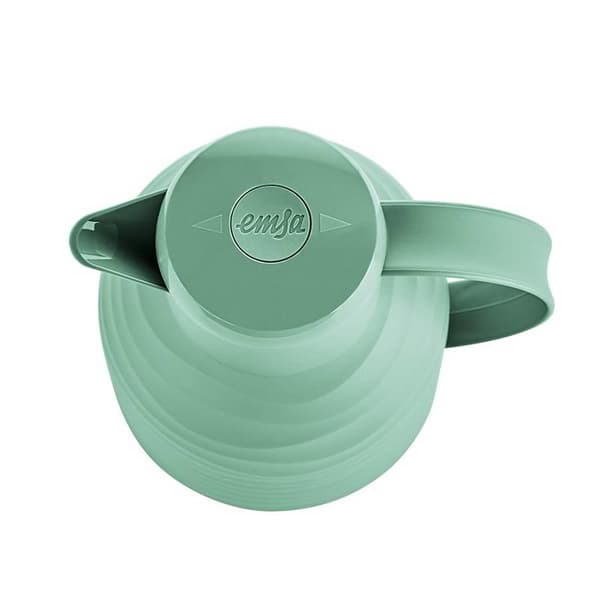 Emsa N40108 Samba Wave vakuumkanna | 1,0 liter | Snabbpress plast | Isolerkolv av glas | Kaffekanna: 12h varm/24h kall| 100% tight | mynta