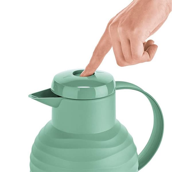 Emsa N40108 Samba Wave vakuumkanna | 1,0 liter | Snabbpress plast | Isolerkolv av glas | Kaffekanna: 12h varm/24h kall| 100% tight | mynta