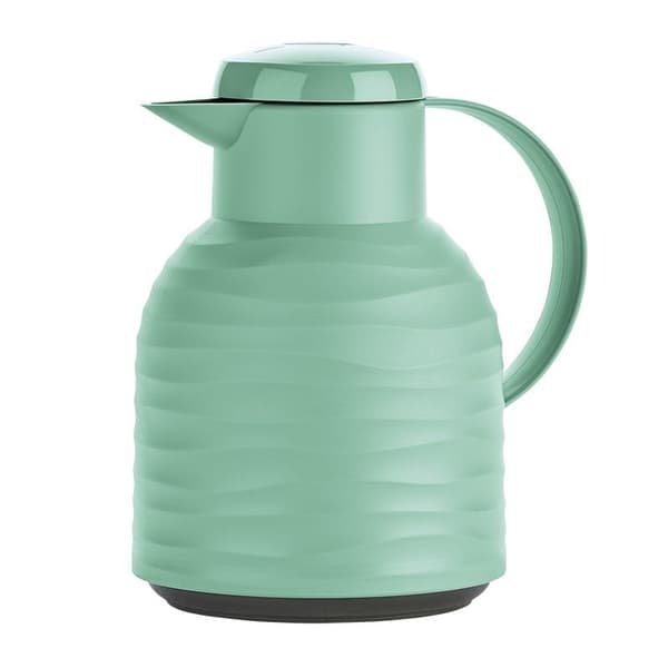 Emsa N40108 Samba Wave vakuumkanna | 1,0 liter | Snabbpress plast | Isolerkolv av glas | Kaffekanna: 12h varm/24h kall| 100% tight | mynta