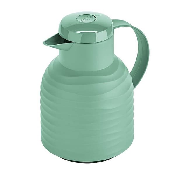 Emsa N40108 Samba Wave vakuumkanna | 1,0 liter | Snabbpress plast | Isolerkolv av glas | Kaffekanna: 12h varm/24h kall| 100% tight | mynta