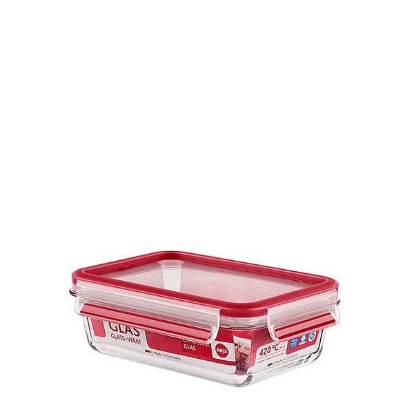 EMSA Clip & Close Glaslåda Rektangulär 0,7 l Röd, Transparent 1 st.