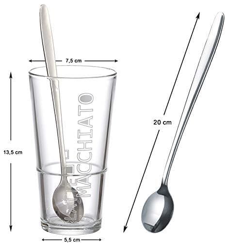 Ritzenhoff & Breker Lena latte macchiato sæt, konisk form, med dekoration, tåler opvaskemaskine, - 1 stk (115512)