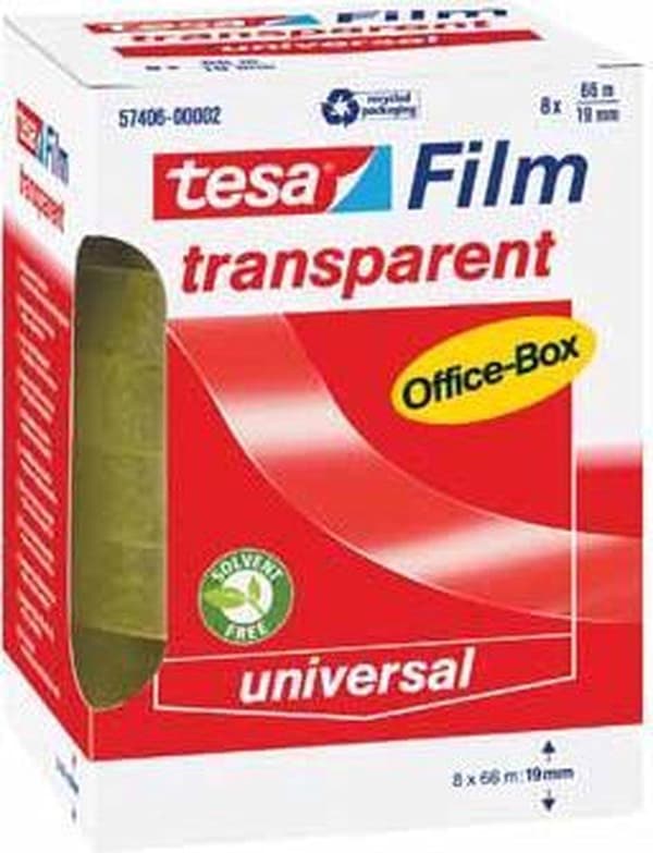 Tesa Tape film transparent format 19 mm x 66 m 8 ruller