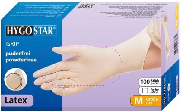 Hygostar latex puderfria engångshandskar vit storlek XL 100 st