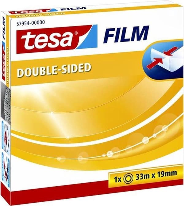 Tesa dubbelhäftande tejp format 33 mx 19 mm i kartong