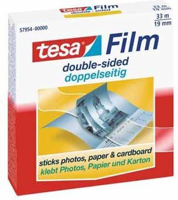 Tesa dubbelhäftande tejp format 33 mx 19 mm i kartong
