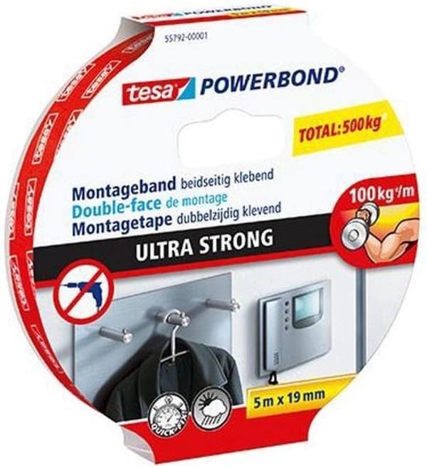 Tesa mattoteippi erittäin vahva - 10 metriä x 50 mm.