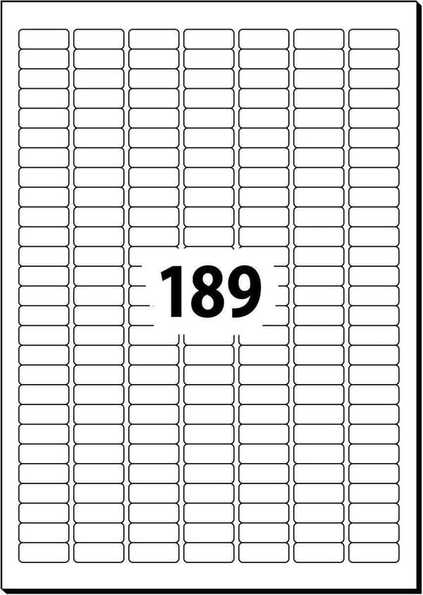 etiket Sigel aftagelig 25,4x10 mm hvid æske med 25 ark 189 etiketter pr.