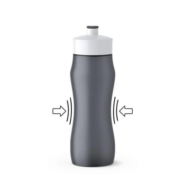 emsa SQUEEZE SPORT drikkedunk, 0,6 liter, antracit, træk blot i dysen for at drikke, lavet af høj kvalitet - 1 stk (518086)