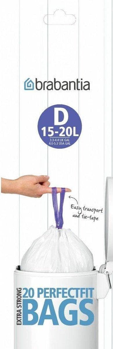 Brabantia PerfectFit Jätepussi kiristysnyörillä - 15/20 l - Koodi D - 20 kpl
