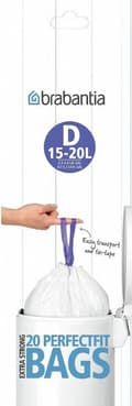Pikkukuva 7 / 10: Brabantia PerfectFit Jätepussi kiristysnyörillä - 15/20 l - Koodi D - 20 kpl