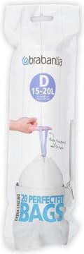Pikkukuva 10 / 10: Brabantia PerfectFit Jätepussi kiristysnyörillä - 15/20 l - Koodi D - 20 kpl
