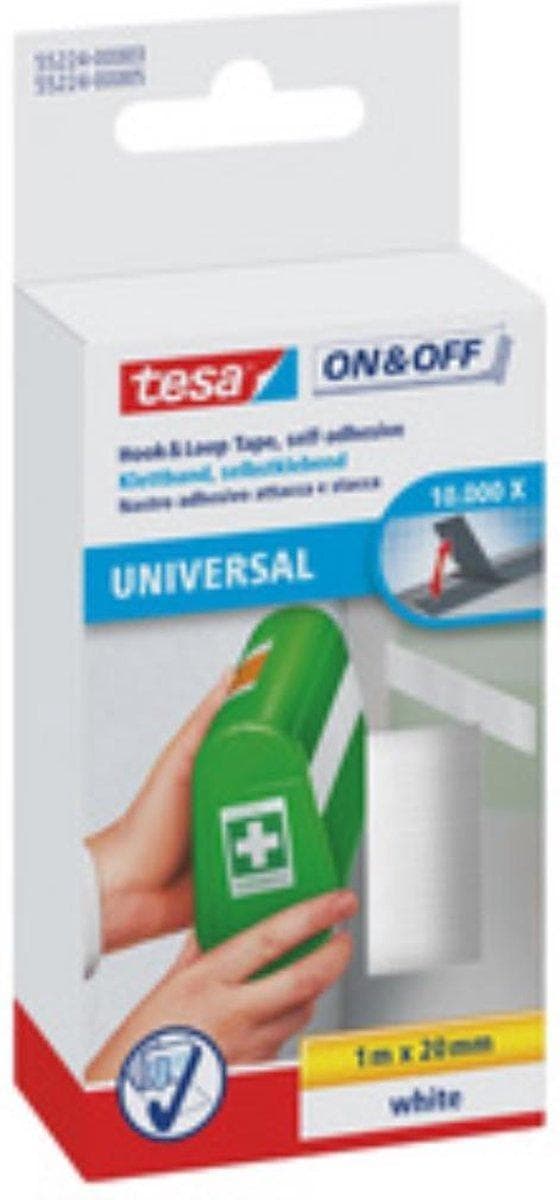 Tesa-Velcro Velcro 55225-WI - 20 x 2500 mm - Hvid