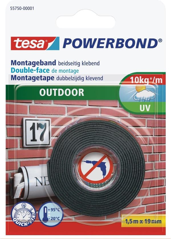Tesa Monteringstape Outdoor - 1,5 mx 19 mm