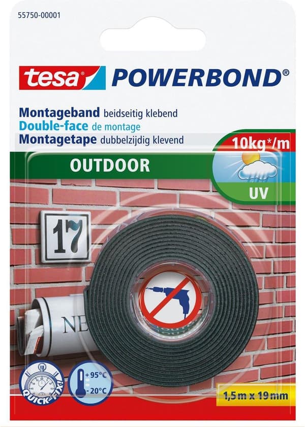 Tesa Monteringstape Outdoor - 1,5 mx 19 mm