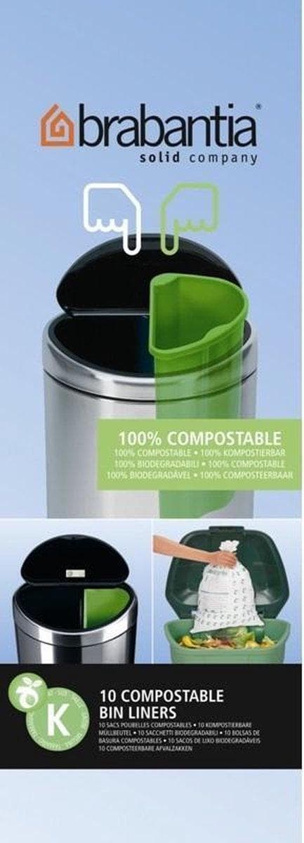 Brabantia PerfectFit komposterbare affaldssække - 10 l - Kode K - 10 stk.
