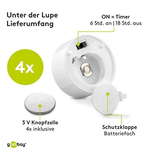 Goobay sæt med 4 LED fyrfadslys med timer (49868)