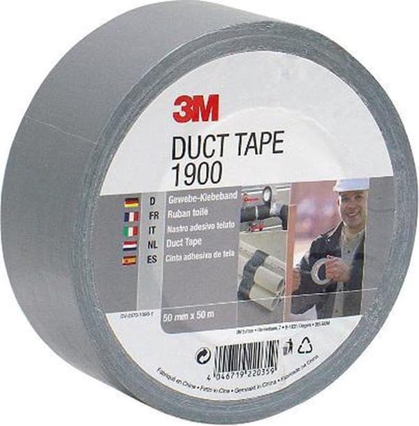 3M 1900 - Kanaltape - 50 mm x 50 m - Sølv