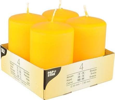4 pelarljus Ø 50 mm · 80 mm gula blockljus