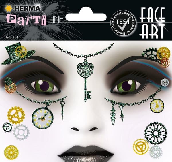 HERMA Face Art Glitterdekal Steampunk Amelia