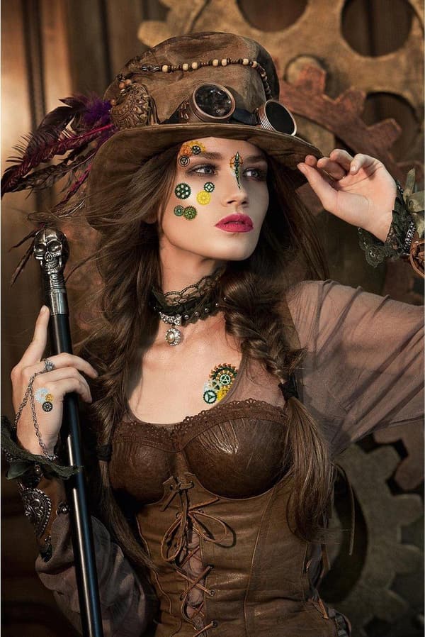 HERMA Face Art Glitterdekal Steampunk Amelia