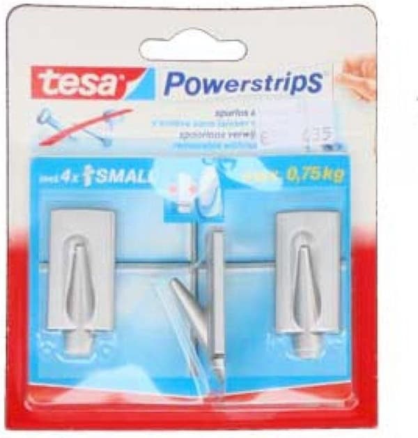 Tesa Powerstrips Kroge Small - Mat Krom - 3 stk