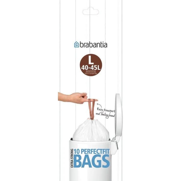 Brabantia PerfectFit Affaldspose med snørelukning - 40/45 l - Kode L - 10 stk.
