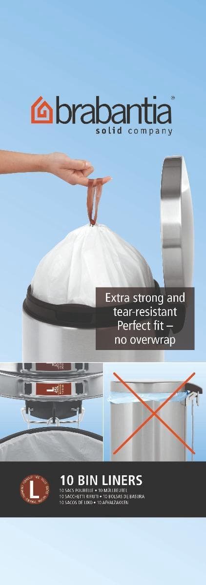 Brabantia PerfectFit Affaldspose med snørelukning - 40/45 l - Kode L - 10 stk.